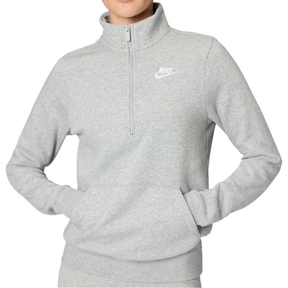 Nike Heather Gray Half-Zip Pullover Size Large - Picture 2 of 8